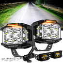 V-MAX Series | 4 Inch 92W 8960LM Combo Beam Side Shooter LED Square Pod Lights with Amber DRL