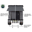 Overland Vehicle Systems HD Mamba Clam Shell Aluminum Hard Shell Roof Top Tent, Grey Body & Green Trim