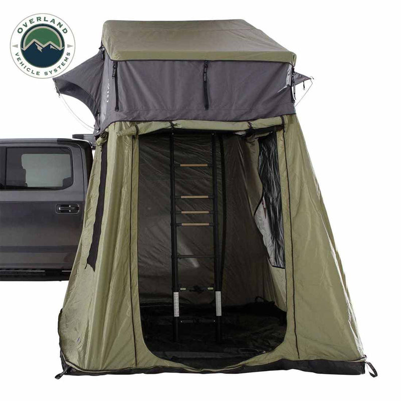 Overland Vehicle Systems HD Nomadic 2 Roof Top Tent Annex Green Base With Black Floor & Travel Cover