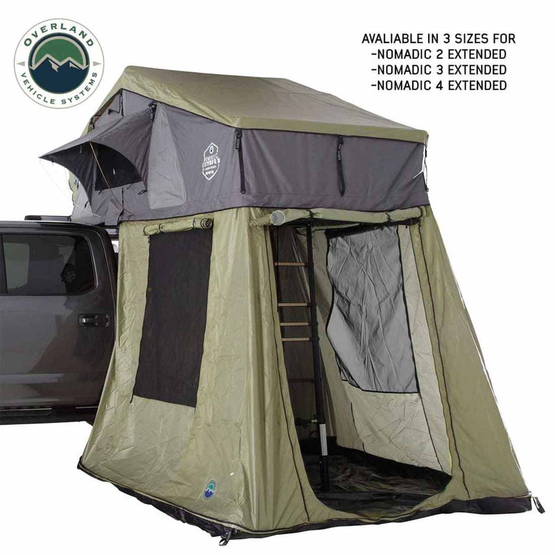 Overland Vehicle Systems HD Nomadic 2 Roof Top Tent Annex Green Base With Black Floor & Travel Cover