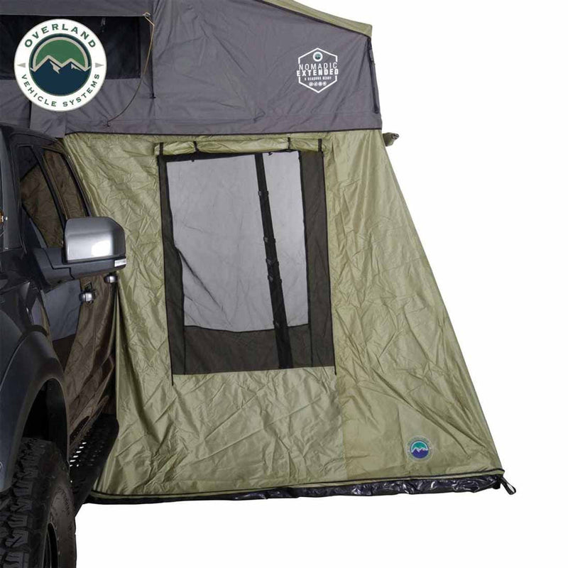 Overland Vehicle Systems HD Nomadic 2 Roof Top Tent Annex Green Base With Black Floor & Travel Cover