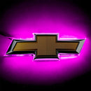 2014-2015 Chevrolet Camaro Illuminated LED Rear Bowtie Emblem with pink LEDs.