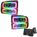 2005-2007 Ford F-250/F-350 Super Duty Pre-Assembled Halo Headlights - Chrome Housing with 2.0 Controller.