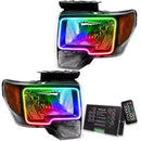  w 2009-2014 Ford F-150 Pre-Assembled Halo Headlights - Non HID - Chrome Housing with 2.0 Controller.