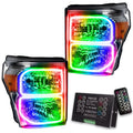 2011-2016 Ford F-250/F-350 Super Duty Pre-Assembled Halo Headlights - Chrome Housing with 2.0 Controller.
