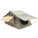 Overland Vehicle Systems LD TMBK 3 Soft Shell Roof Top Tent, Tan Body & Green Rainfly