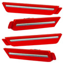 2010-2015 Chevrolet Camaro Concept SMD Sidemarker Set with pull me over red paint and clear lenses.