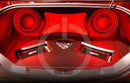 Speaker system with red LED glow