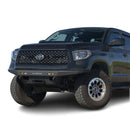 Black Toyota Tundra 2014-2021 models with RTS “Rugged Terrain Series” Front Winch Bumper on a white background