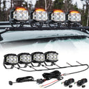 V-MAX Series | 4 Inch 92W 8960LM Combo Beam Side Shooter LED Square Pod Lights with Amber DRL
