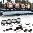 V-MAX Series | 5 Inch 168W 16440LM Combo Beam Side Shooter LED Round Pod Lights with Amber DRL