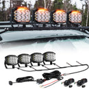 V-MAX Series | 5 Inch 168W 16440LM Combo Beam Side Shooter LED Square Pod Lights with Amber DRL