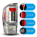 Winjet 2016-2023 Toyota Tacoma LED Tail Light- Chrome/Clear