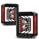 Winjet 2007-2018 Jeep Wrangler JK LED Tail Lights - Glossy Black / Clear