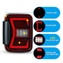 Winjet 2019-2025 Jeep Gladiator JT LED Sequential Tail light - Black/Red