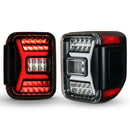 Winjet 2019-2025 Jeep Gladiator JT LED Sequential Tail light - Gloss Black/Clear