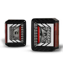 Winjet 2007-2018 Jeep Wrangler JK LED Tail Lights - Glossy Black / Clear