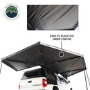 Overland Vehicle Systems XD Nomadic 270 - Awning W/Lights & Black Out Grey Hex, Black Trim & Black Travel Cover