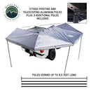 Overland Vehicle Systems XD Nomadic 270 - Awning W/Lights & Black Out Grey Hex, Black Trim & Black Travel Cover