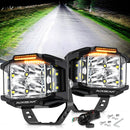 V-MAX Series | 4 Inch 92W 8960LM Combo Beam Side Shooter LED Square Pod Lights with Amber DRL