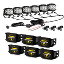 V-MAX Series | 4 Inch 92W 8960LM Combo Beam Side Shooter LED Square Pod Lights with Amber DRL