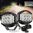 V-MAX Series | 5 Inch 168W 16440LM Combo Beam Side Shooter LED Round Pod Lights with Amber DRL