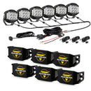 V-MAX Series | 5 Inch 168W 16440LM Combo Beam Side Shooter LED Round Pod Lights with Amber DRL