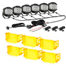 V-MAX Series | 5 Inch 168W 16440LM Combo Beam Side Shooter LED Round Pod Lights with Amber DRL