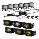 V-MAX Series | 5 Inch 168W 16440LM Combo Beam Side Shooter LED Square Pod Lights with Amber DRL