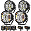 V-ULTRA Series | 5 Inch 172W LED Side Shooter White Pod Lights with Amber DRL