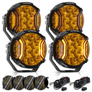 V-ULTRA Series | 5 Inch 172W LED Side Shooter Amber Pod Lights with Amber DRL