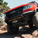 A Chevy Colorado with a bull bar.