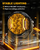 V-ULTRA Series | 5 Inch 172W LED Side Shooter Amber Pod Lights with Amber DRL