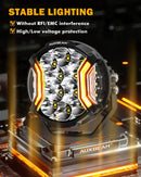 V-ULTRA Series | 5 Inch 172W LED Side Shooter White Pod Lights with Amber DRL