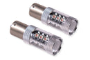 A pair of Amber Diode Dynamics 1156 XP80 LED bulbs
