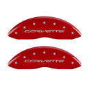 MGP 4 Caliper Covers Engraved Front & Rear C7/Corvette Red finish silver ch