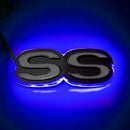 Illuminated SS Emblem with blue LEDs.
