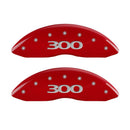 MGP 4 Caliper Covers Engraved Front & Rear 300 Red finish silver ch