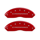 MGP 4 Caliper Covers Engraved Front & Rear Gen 5/Camaro Red finish silver ch