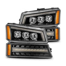 AlphaRex 03-06 Chevrolet Silverado/02-06 Avalanche (without body cladding) NOVA-Series LED Projector Headlights Black