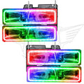 1995-2000 Chevrolet Tahoe Pre-Assembled Halo Headlights with ColorSHIFT LED halos.