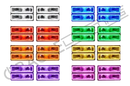 Grid view of Chevrolet Blazer headlights showing different color LED halo rings.