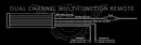 Dual Channel Multifunction Controller Remote diagram with parts labeled.
