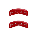 MGP 4 Caliper Covers Engraved Front Mustang Engraved Rear Pony Red finish silver ch