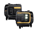 Form Lighting 2015-2019 GMC Sierra 2500/3500 LED Projector Headlights with Amber DRL (pair)