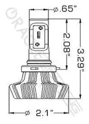 LED bulb diagram with measurements