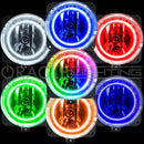 Multiple Lincoln LS fog lights showing different LED halo colors.