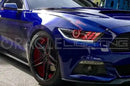 Close-up of a car headlight with 24" LED Accent DRLs installed.