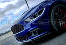 Close-up of a car headlight with 34" LED Accent DRLs installed.