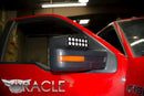 Close-up of LED Off-Road Side Mirrors installed on a Ford F-150